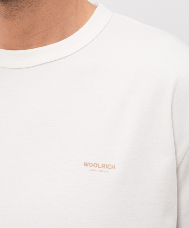 Woolrich Біла футболка з принтом логотипа CFWOTE2012MRUT5334 зображення 5