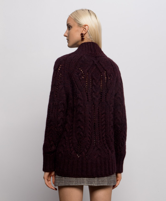 Ermanno Scervino Бордовый кардиган с шерстью альпаки D495N322NWJ изображение 4