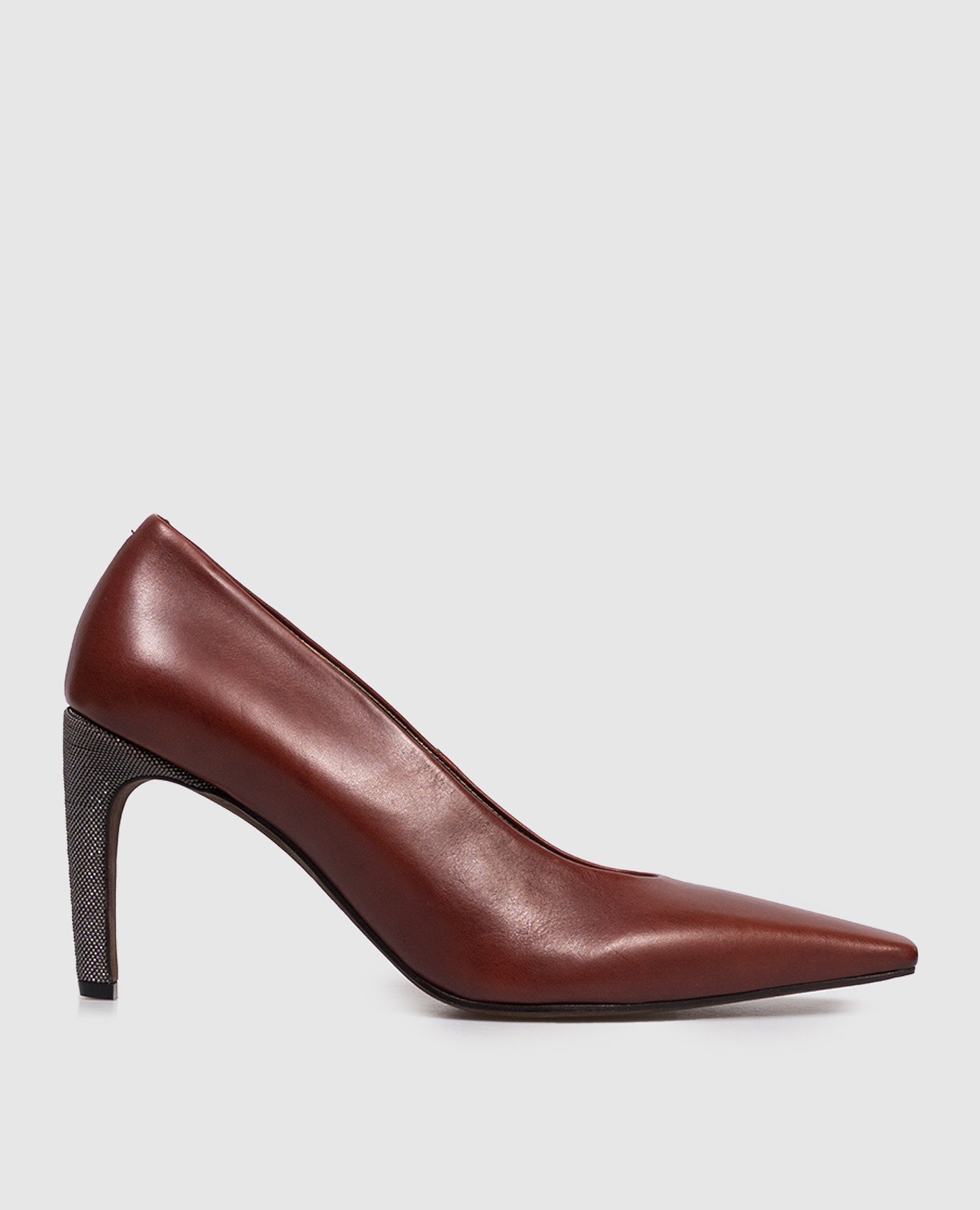 Brown leather shoes with a monil chain Brunello Cucinelli