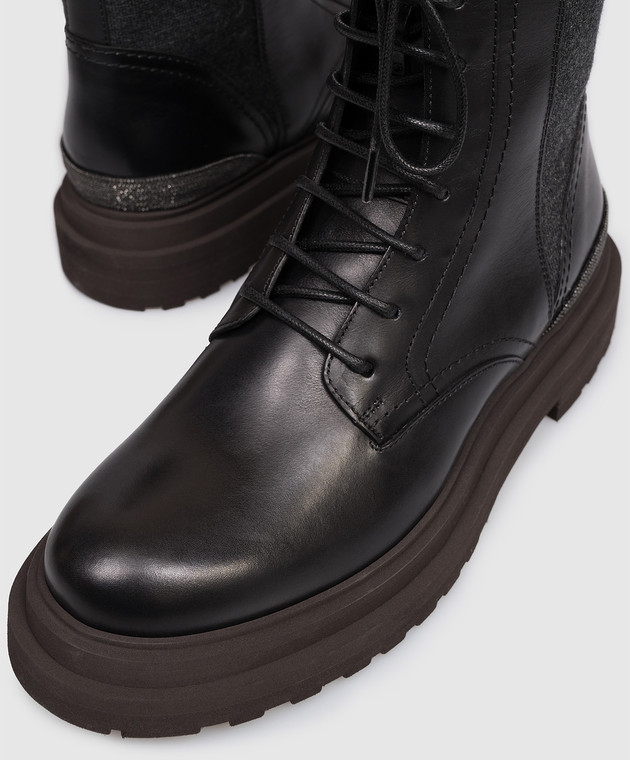 Brunello Cucinelli Чорні комбіновані черевики MZOLG3308P зображення 5