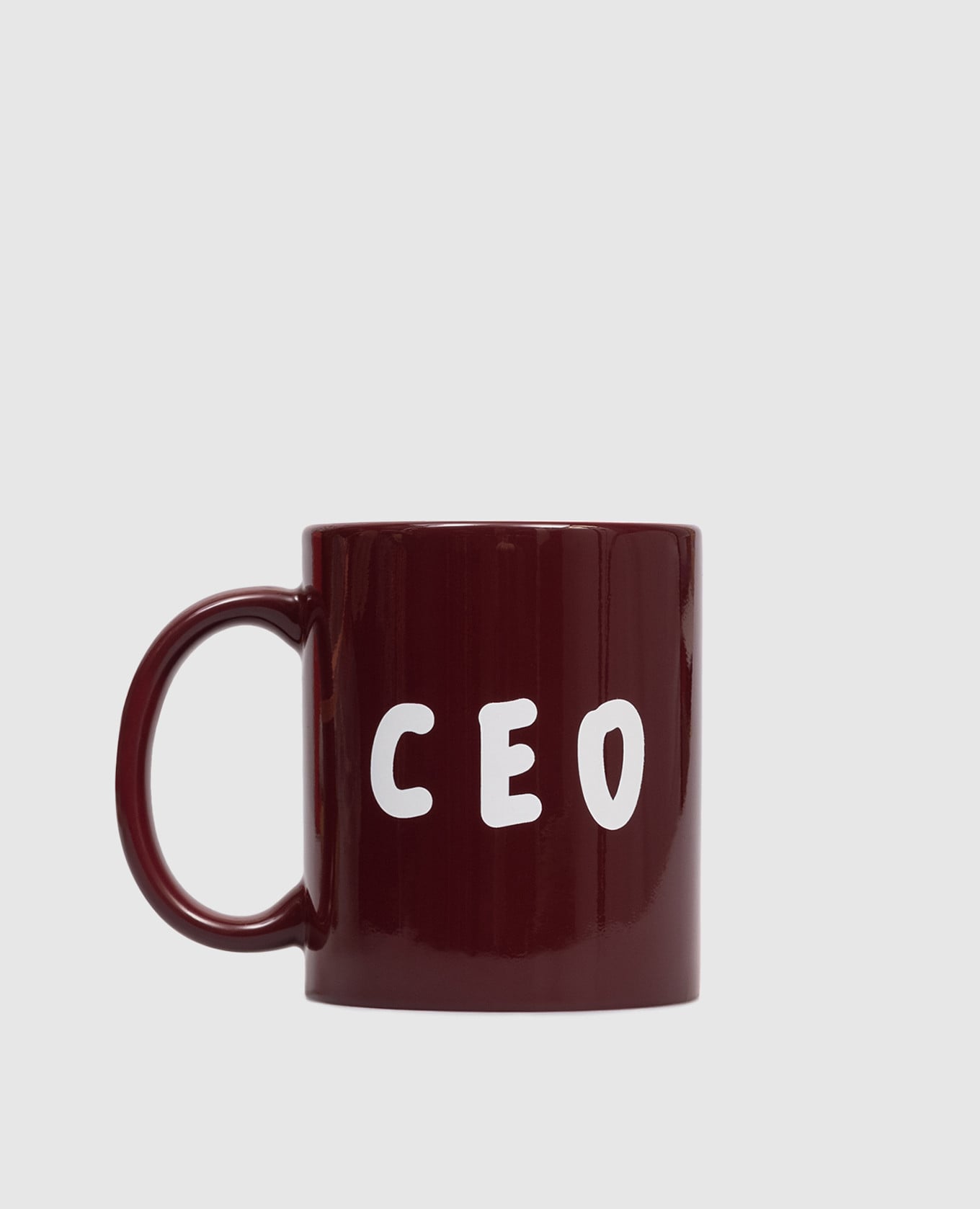 

Бордовая керамическая чашка с надписью Ceo, Бордовый, Посуда