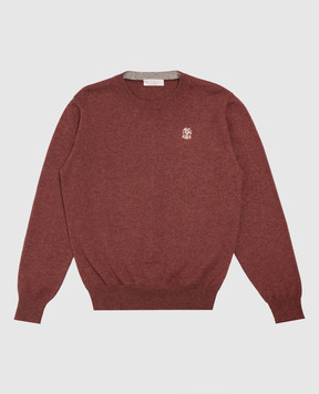 Brunello Cucinelli Детский бордовый джемпер из кашемира B22M10010B