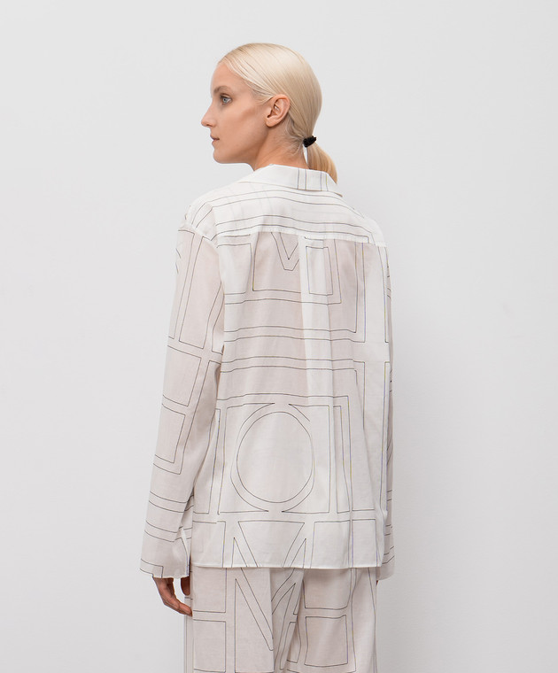 Toteme Белая рубашка с вышивкой монограммы 243WRT976FB0239 изображение 4