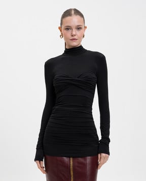 Balmain Черный топ с драпировкой FF0AR069JL19