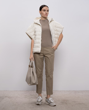 Peserico Бежевий топ в рубчик A99096F1809310