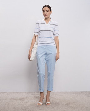 Peserico Біле поло в смужку A99092F149173M