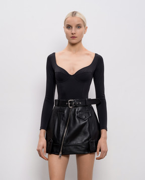 Vetements Черный боди с вышивкой логотипа WE76BD408B