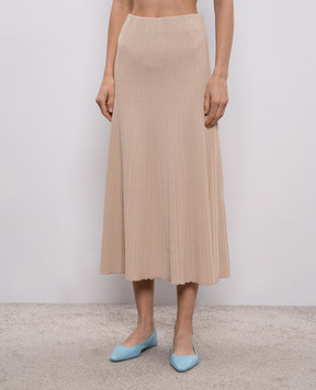 Agnona Бежева спідниця міді з шовком KG110107Q180P
