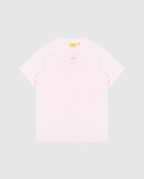 Off-White Дитяча рожева футболка з принтом логотипа 44GAA001S26J006