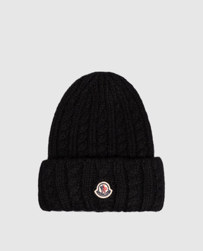 Moncler Черная шапка с шерстью альпаки L20933B00031N0403
