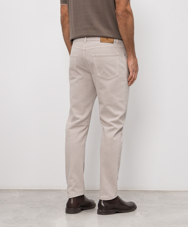 Brunello Cucinelli Бежеві джинси з патчем логотипа M237PX1290 зображення 4