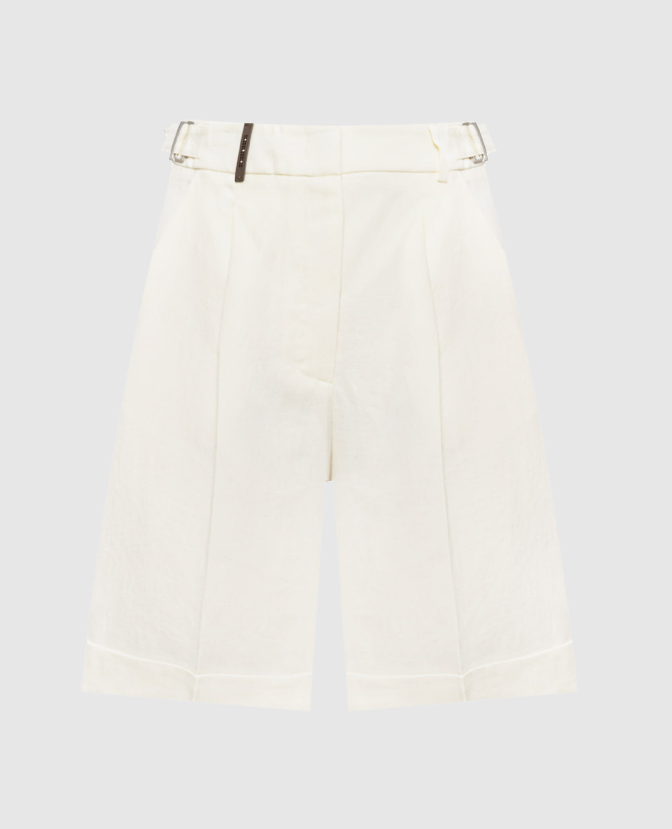 Шорты цвета айвори из льна