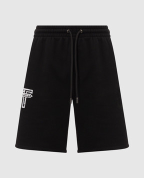 Off-White Черные шорты с принтом логотипа 44MCI013F26F005