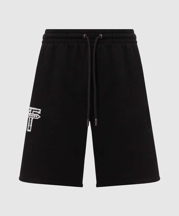 Off-White Черные шорты с принтом логотипа 44MCI013F26F005