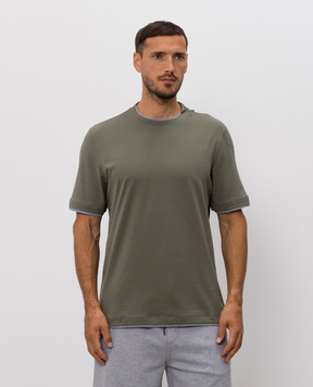 Brunello Cucinelli Футболка цвета хаки M0B137427