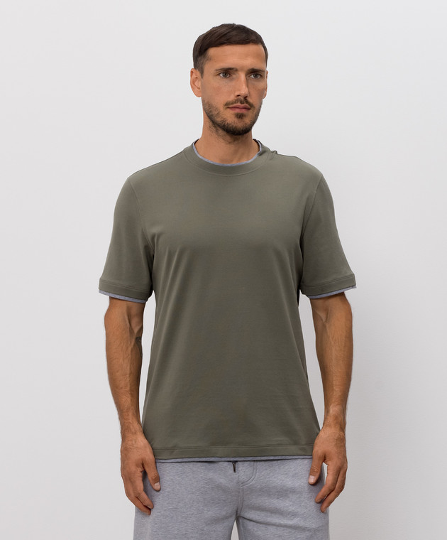 Brunello Cucinelli Футболка цвета хаки M0B137427 изображение 2