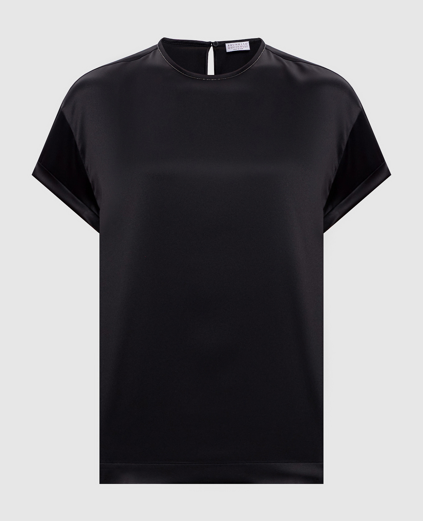 Черный топ из шелка