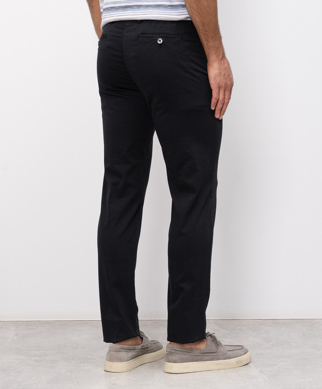 Marco Pescarolo Черные брюки с шелком MANU5309 изображение 4