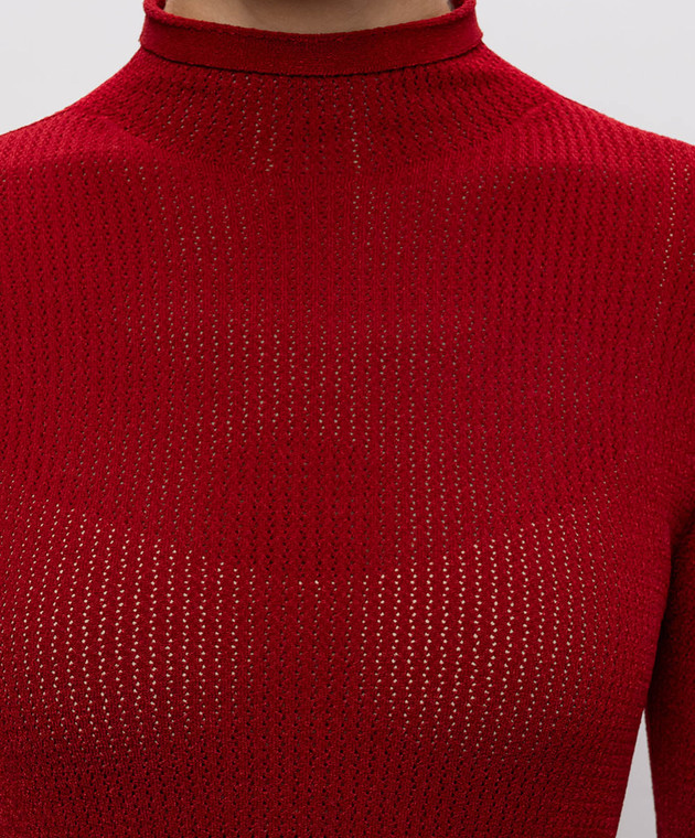 Wolford Красное боди с длинными рукавами 79316 изображение 5