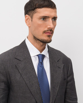 Stefano Ricci Синя краватка Luxury із шовку в контрастний візерунок CX57015