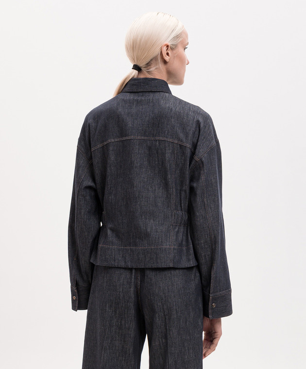 Brunello Cucinelli Синяя джинсовая куртка MP125M1E06 изображение 4