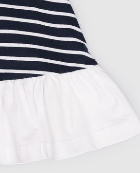 Balmain Дитяча синя сукня в смужку BY1B32Z3657