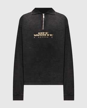 Off-White Сірий лонгслів-поло Xerox Star 44MAD00NF5J002