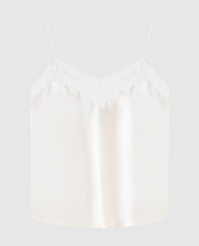 Simkhai Білий топ із шовку з мереживом SI2035A