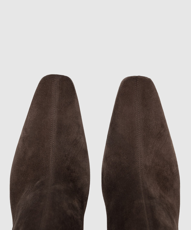 Saint Laurent Коричневые замшевые ботильоны JILL 80667427DAB изображение 4