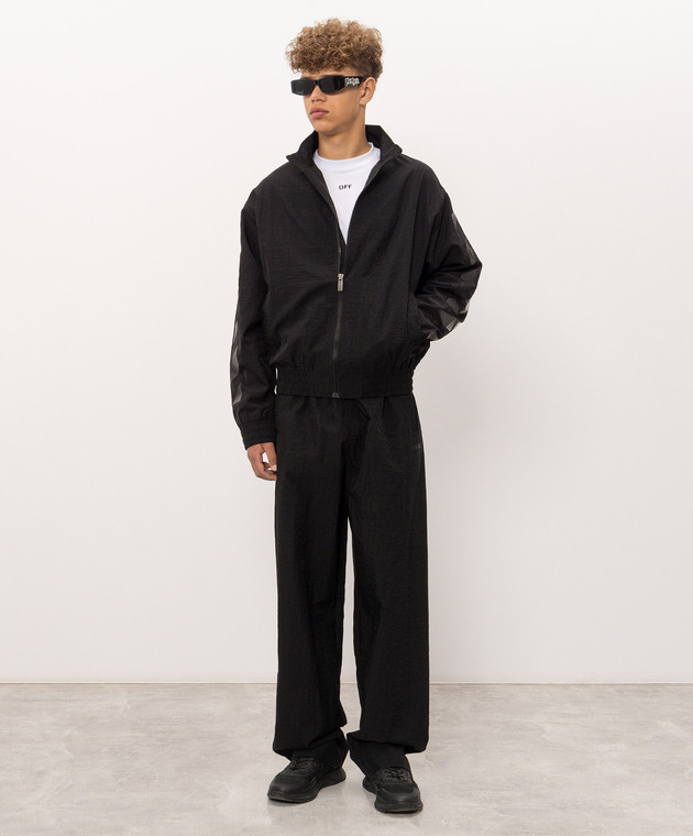 Off-White Черные спортивные брюки с принтом 44MCJ03QF26F001001 изображение 2