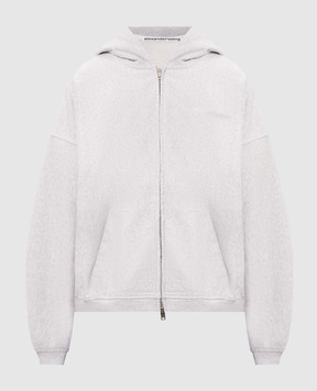 Alexander Wang Серая меланжевая спортивная куртка с кристаллами UCC3262304
