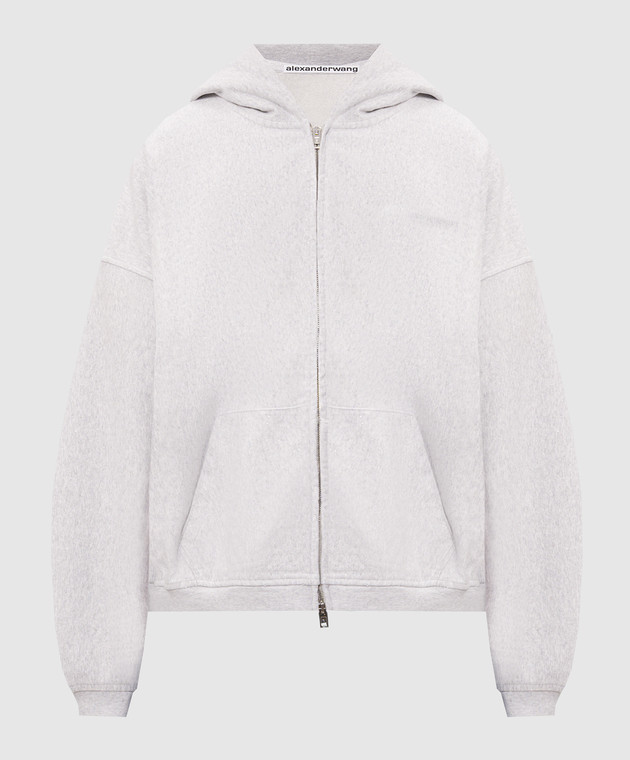 Alexander Wang Серая меланжевая спортивная куртка с кристаллами UCC3262304