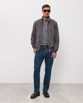 Enrico Mandelli Серая замшевая куртка 3T920A7608