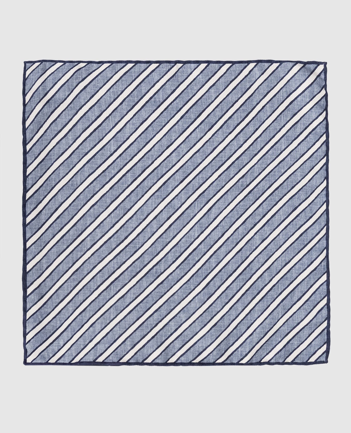 Голубой платок-паше из шелка в полоску