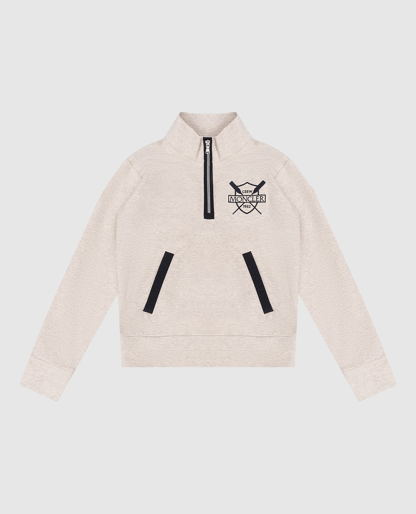 

Детский бежевый меланжевый свитшот с логотипом, Худи и свитшоты