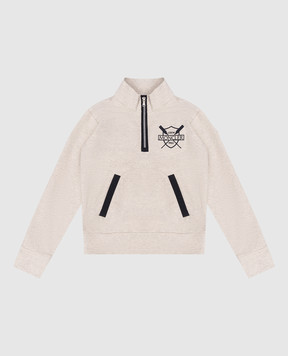 Moncler ENFANT Диячий бежевий меланжевий світшот з логотипом L19548G0000489AEB1214