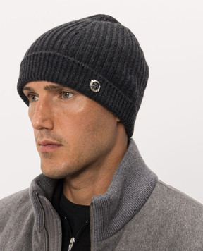 Bertolo Cashmere Темно-серая шапка из кашемира 500019000005