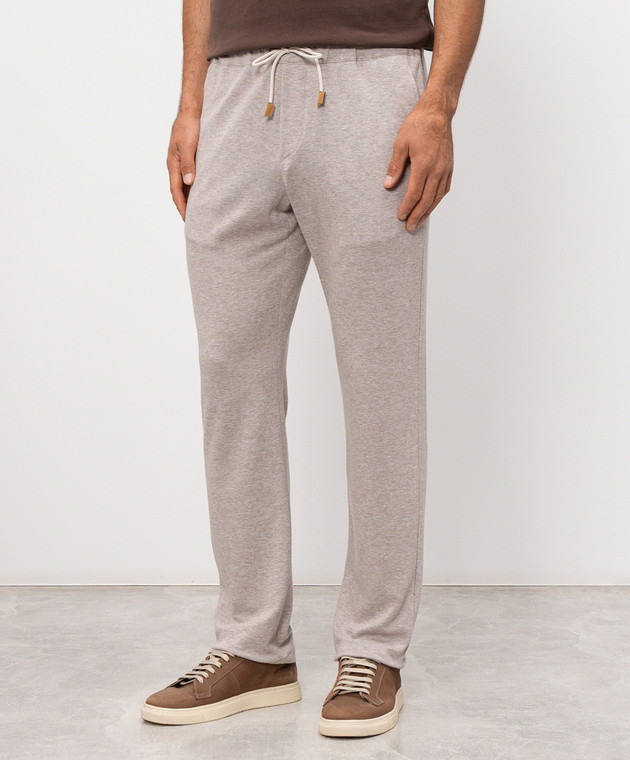 Pini Parma Бежеві меланжеві штани JOGGLIJERTAU зображення 3