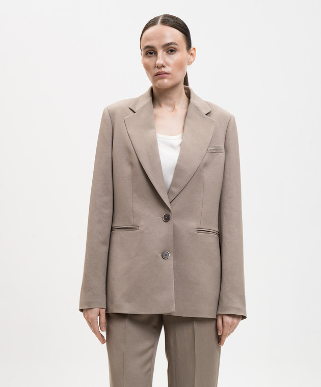 Peserico Бежевий жакет з льоном A0120206668 зображення 3