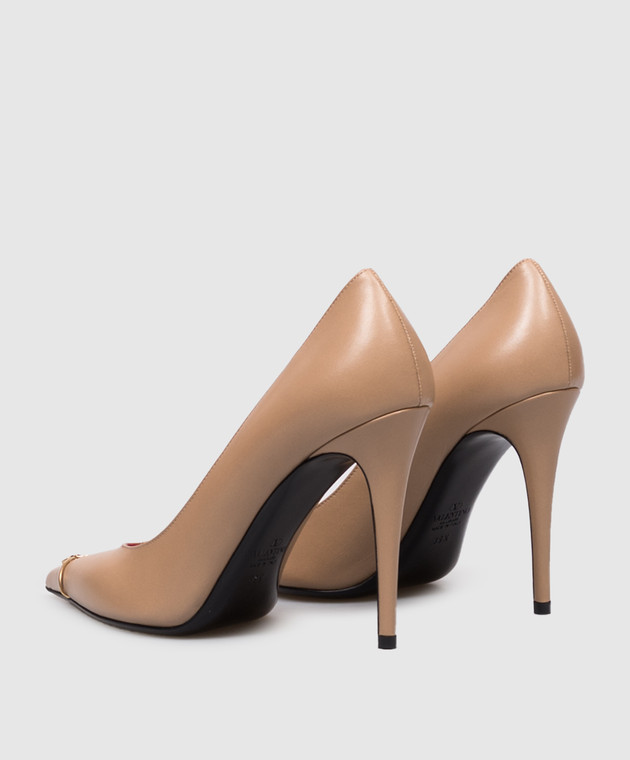 Valentino Коричневі шкіряні туфлі з логотипом VLogo 9W2S0QD7YEA зображення 3