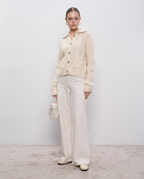 Allude Бежевий кардиган з кашеміру та шовку у візерунок 25577000
