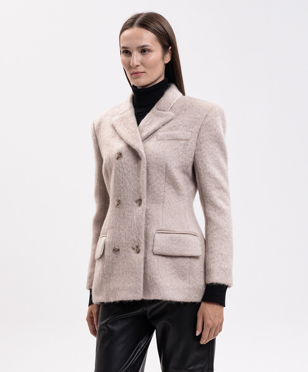 Magda Butrym Бежевий двобортний жакет з вовни BLAZER01139926 зображення 3