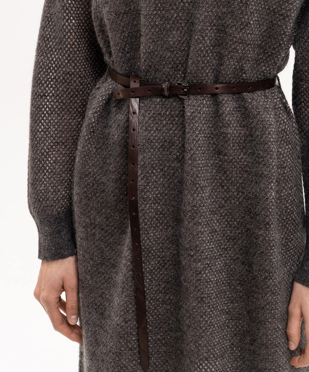 Brunello Cucinelli Сіра сукня міді з вовною MGG270A90P зображення 5