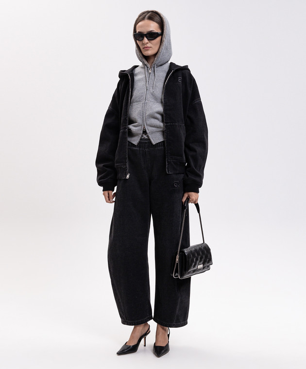 Alexander Wang Черная джинсовая спортивная куртка UDC4262303 изображение 2