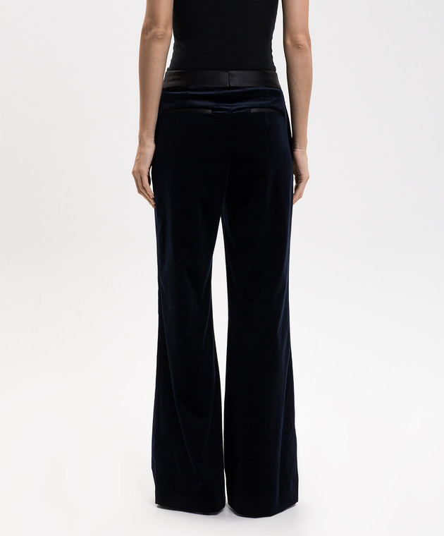 Victoria Beckham Синие бархатные брюки клеш Alina 1126WTR007243B изображение 4