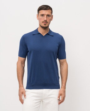 Brunello Cucinelli Синє поло з бавовни M29800145