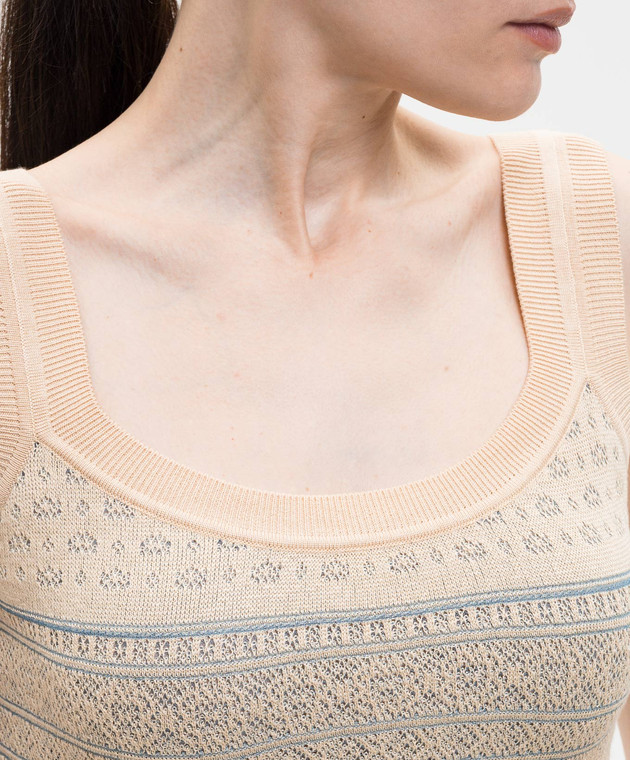 Ermanno Scervino Бежевый топ с шелком D485L761LWK изображение 5