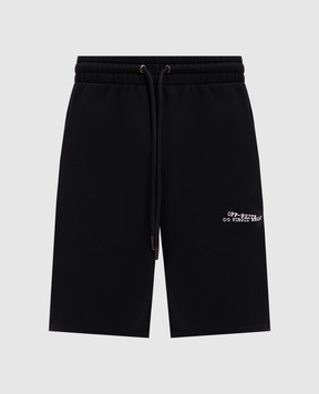 Off-White Черные шорты с принтом логотипа 44MCI013S26F007