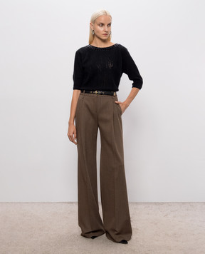 Ermanno Scervino Чорний светр з кашеміру з короткими рукавами D495L325RCTZTW