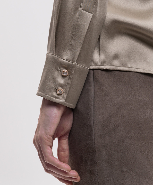Max Mara Зеленая блуза XERO из шелка MSTXERO изображение 5